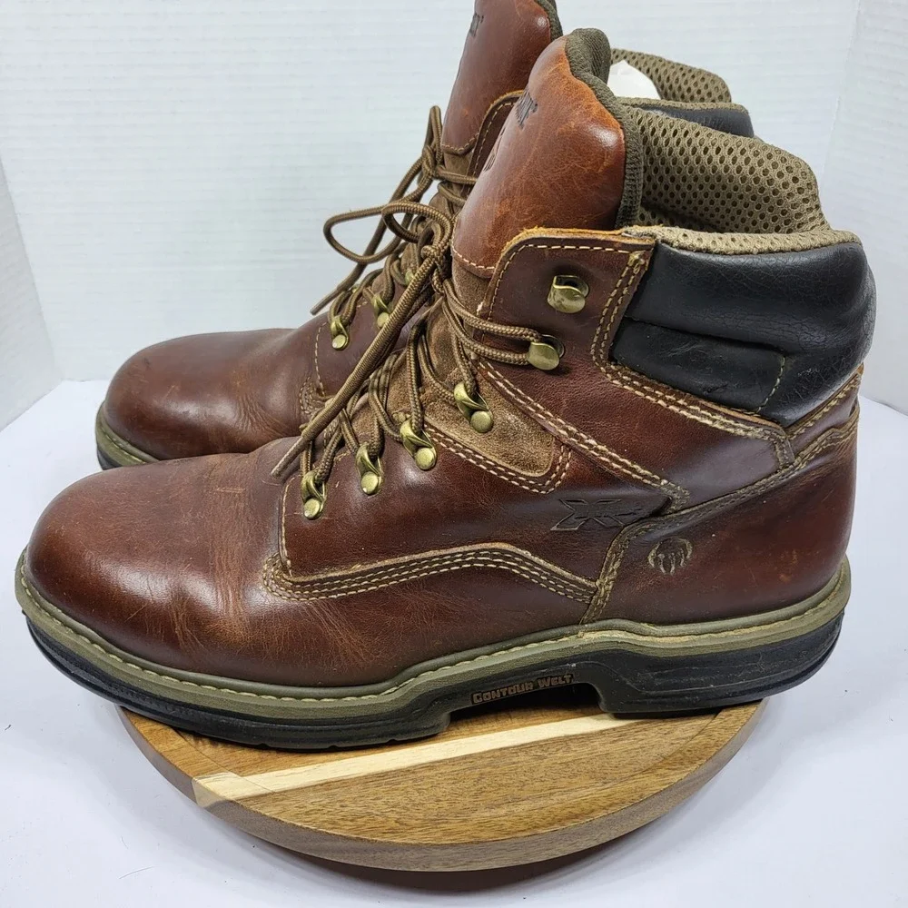 Wolverine Raider MultiShox Contour Welt Work Boot Men 12 EW Brown Leather W02421